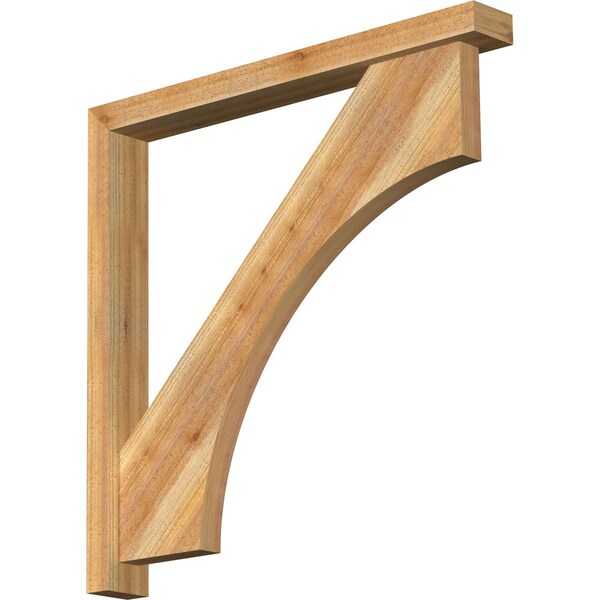 Ekena Millwork Westlake Block Rough Sawn Bracket w/ Offset Brace, Western Red Cedar, 4"W x 34"D x 34"H BKT0402X34X34WTL05RWR - main